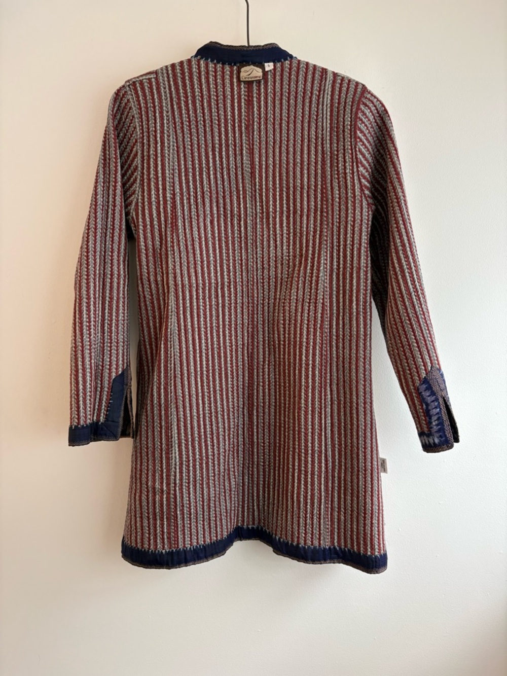 Deadstock silk quilted reversible Indian kantha coat, sz S - NWOT - Picture 2 of 10
